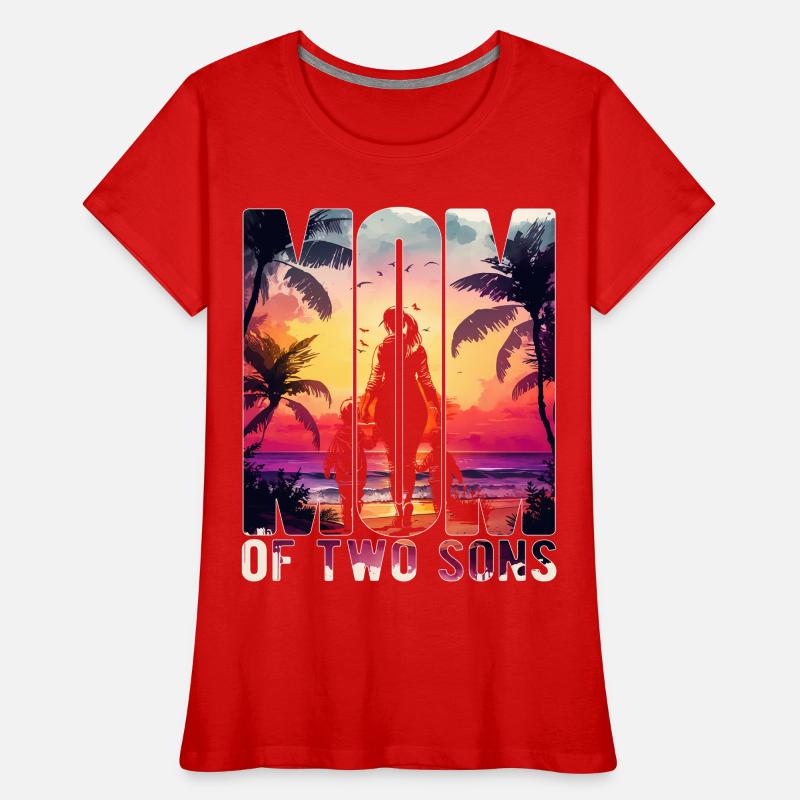 Mutter mit zwei Söhnen Muttertag Strand Mama Kind Frauen Premium Bio T-Shirt
