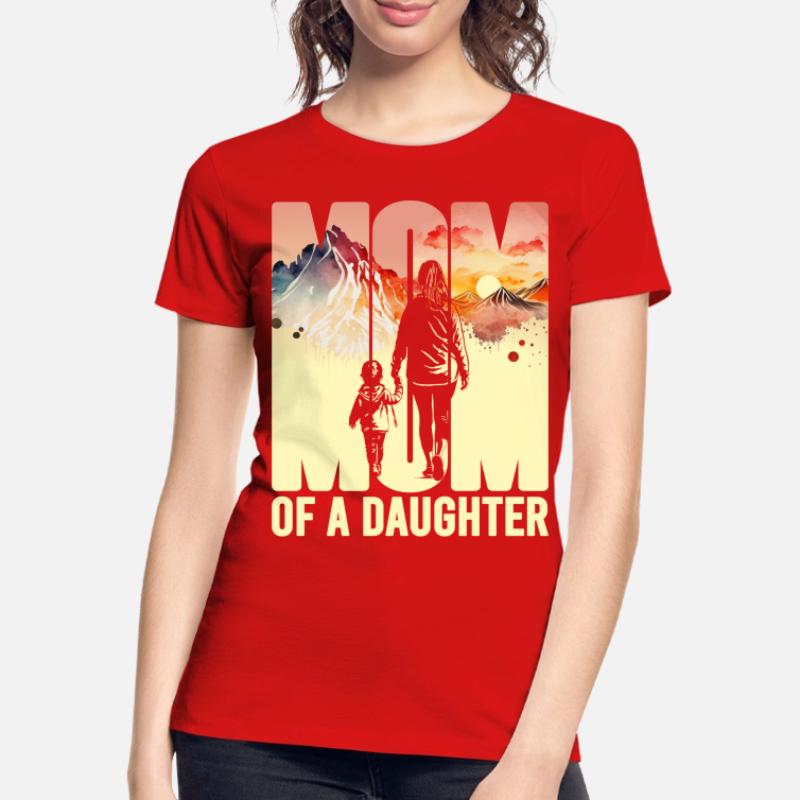 Mutter mit einer Tochter Muttertag Berge Mama Kind Frauen Premium Bio T-Shirt
