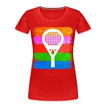Schläger Sportart Padelspiel Tennis Aufschlag - Frauen Premium Bio T-Shirt - Rot - Vorne - Mia (176cm)