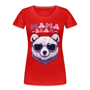 Mama Bear Sonnenbrille Kirschblüten Muttertag - Frauen Premium Bio T-Shirt - Rot - Vorne - Mia (176cm)