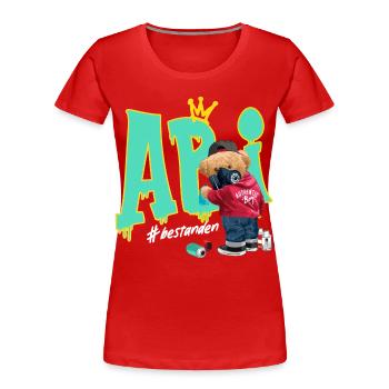 Graffiti Bär Street Hip Kunst Abitur Abi - Frauen Premium Bio T-Shirt - Rot - Vorne - Mia (176cm)