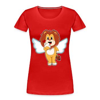 Ailes d’ange de Léo - T-shirt bio Premium Femme - rouge - Devant - Mia (176cm)