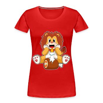 Bougie d’anniversaire du Lion - T-shirt bio Premium Femme - rouge - Devant - Mia (176cm)