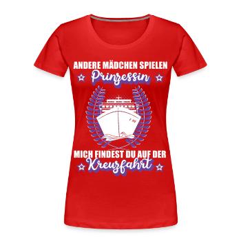 Kreuzfahrt Kreuzfahrerin Urlaub Schiff Damen Reise - Frauen Premium Bio T-Shirt - Rot - Vorne - Mia (176cm)