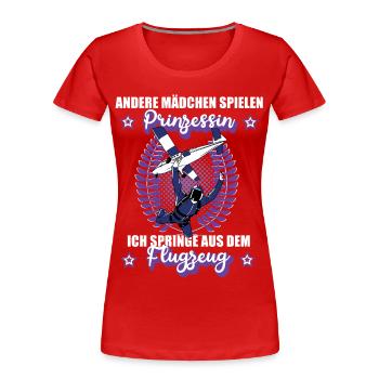 Fallschirmspringen Fallschirm Tandemsprung Mädchen - Frauen Premium Bio T-Shirt - Rot - Vorne - Mia (176cm)