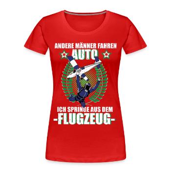 Fallschirmspringen Fallschirm Tandemsprung Spruch - Frauen Premium Bio T-Shirt - Rot - Vorne - Mia (176cm)