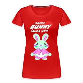 sweet Easter bunny with love message - Women's Premium Organic T-Shirt - red - Front - Mia (176cm)