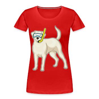Plongée en snorkel Retriever - T-shirt bio Premium Femme - rouge - Devant - Mia (176cm)
