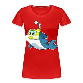 Dolphin Diver Snorkel Diving - Women's Premium Organic T-Shirt - red - Front - Mia (176cm)