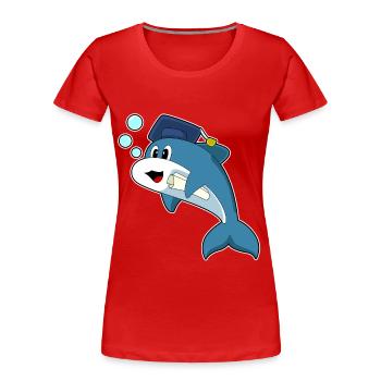 Delfin Student Diploma University - Women's Premium Organic T-Shirt - red - Front - Mia (176cm)