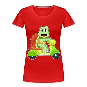 Turtle Scooter - Women's Premium Organic T-Shirt - red - Front - Mia (176cm)