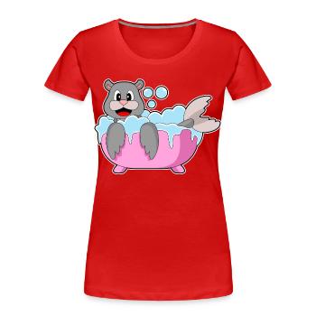 Baignoire de bain à sceller - T-shirt bio Premium Femme - rouge - Devant - Mia (176cm)