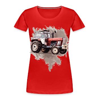 Fortschritt Traktor ZT 304 - Frauen Premium Bio T-Shirt - Rot - Vorne - Mia (176cm)