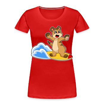 Été de surf sur planche de surf sur suricate - T-shirt bio Premium Femme - rouge - Devant - Mia (176cm)