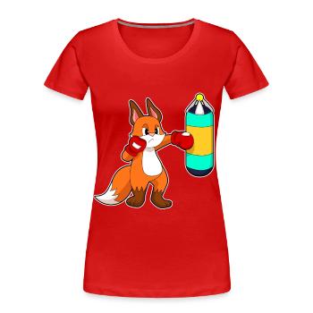Fuchs Boxer Boxsack Boxen - Frauen Premium Bio T-Shirt - Rot - Vorne - Mia (176cm)