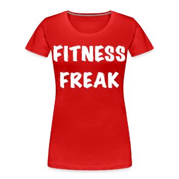 Fitness Freak Bold Brush - Frauen Premium Bio T-Shirt - Rot - Vorne - Mia (176cm)