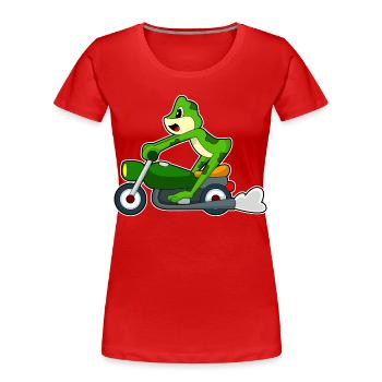 Frog Motorcycle - Women's Premium Organic T-Shirt - red - Front - Mia (176cm)