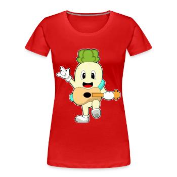 Radishes Musicien Guitare Musique - T-shirt bio Premium Femme - rouge - Devant - Mia (176cm)