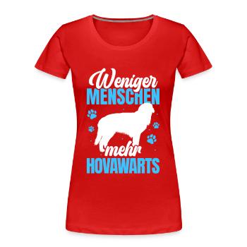 Mehr Hovawart derber Bauernhund - Frauen Premium Bio T-Shirt - Rot - Vorne - Mia (176cm)