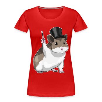 Hamster Wizard Wand - Women's Premium Organic T-Shirt - red - Front - Mia (176cm)