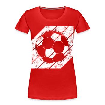 Football Sketch - Women's Premium Organic T-Shirt - red - Front - Mia (176cm)