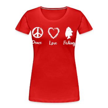 Amour de la pêche - T-shirt bio Premium Femme - rouge - Devant - Mia (176cm)