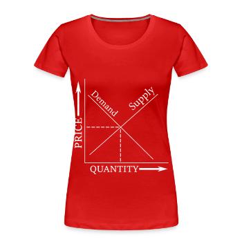 Capitalist Conservative Investor Economics - Women's Premium Organic T-Shirt - red - Front - Mia (176cm)