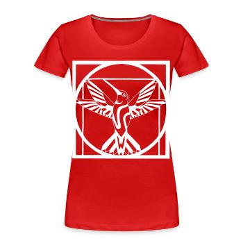 Oiseau blanc Vitruve - T-shirt bio Premium Femme - rouge - Devant - Mia (176cm)