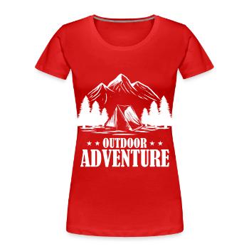 Outdoor Adventure Camping – Mountain Zelt - Frauen Premium Bio T-Shirt - Rot - Vorne - Mia (176cm)