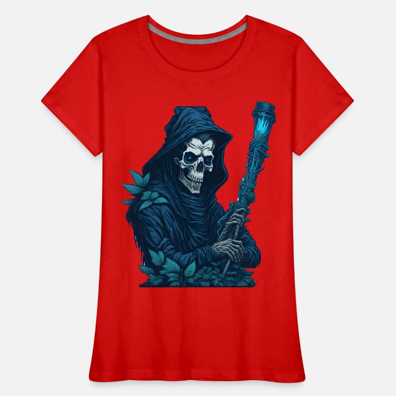 Faucheuse avec pipe d’herbe T-shirt bio Premium Femme