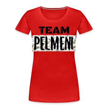 Team Pelmeni Mannschaft JGA Geschenk - Frauen Premium Bio T-Shirt - Rot - Vorne - Mia (176cm)