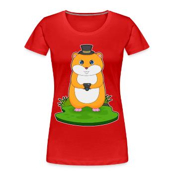 Hamster Photographe Appareil photo - T-shirt bio Premium Femme - rouge - Devant - Mia (176cm)