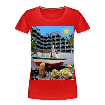 EC Holidays I Travel I Gran Canaria I Boat I Spain - Women's Premium Organic T-Shirt - red - Front - Mia (176cm)