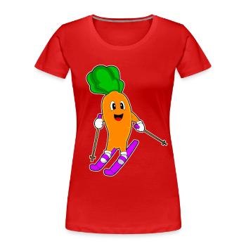 Karotte Skifahrer Ski - Frauen Premium Bio T-Shirt - Rot - Vorne - Mia (176cm)
