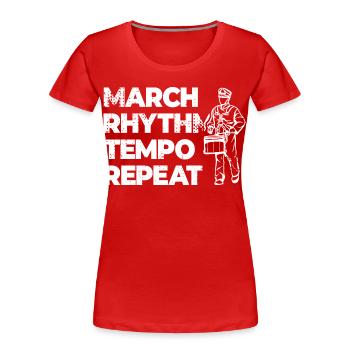 Répétition du tempo du rythme de marche - T-shirt bio Premium Femme - rouge - Devant - Mia (176cm)