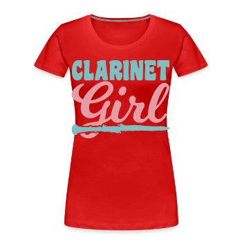 Clarinet player - Women's Premium Organic T-Shirt - red - Front - Mia (176cm)