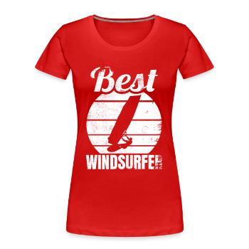 Bester Windsurfer - Frauen Premium Bio T-Shirt - Rot - Vorne - Mia (176cm)