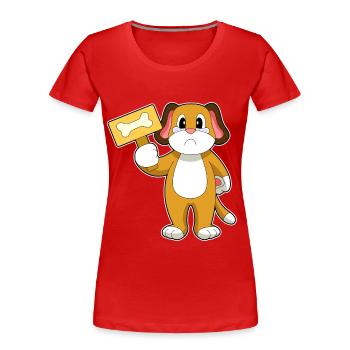Os de chien - T-shirt bio Premium Femme - rouge - Devant - Mia (176cm)