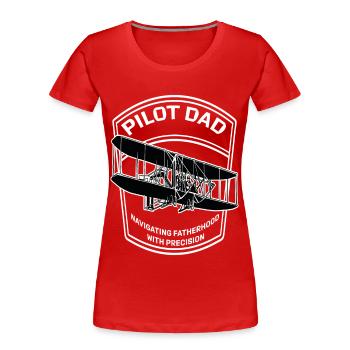 Papa pilote Idée cadeau unique pour papa - T-shirt bio Premium Femme - rouge - Devant - Mia (176cm)