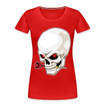 Skull Dart Dart Dart - T-shirt bio Premium Femme - rouge - Devant - Mia (176cm)