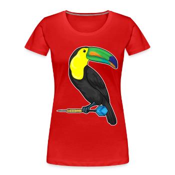 Toucan Dart Dart - T-shirt bio Premium Femme - rouge - Devant - Mia (176cm)