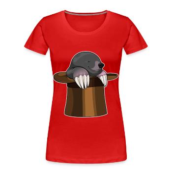 Mole Cylinder - Women's Premium Organic T-Shirt - red - Front - Mia (176cm)