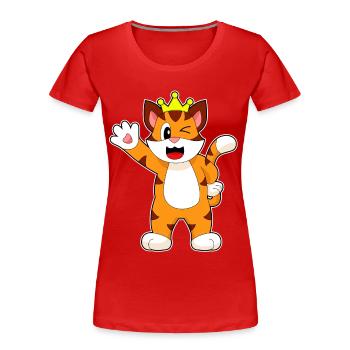 Couronne de Tigre - T-shirt bio Premium Femme - rouge - Devant - Mia (176cm)