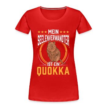 Quokka ist mein Seelenverwandter Beuteltier - Frauen Premium Bio T-Shirt - Rot - Vorne - Mia (176cm)