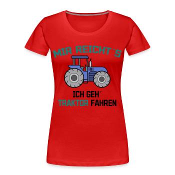 Traktor Statement Bauer Ackerbau Kraftfahrzeug - Frauen Premium Bio T-Shirt - Rot - Vorne - Mia (176cm)