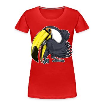 Toucan Musicien Harmonica Musique - T-shirt bio Premium Femme - rouge - Devant - Mia (176cm)