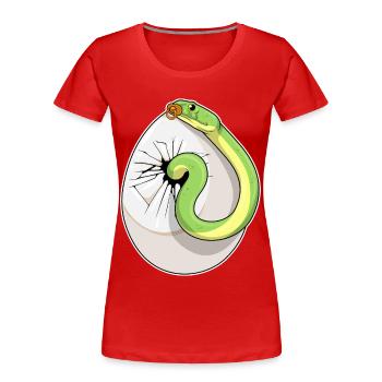 Tétine Serpent Bébé - T-shirt bio Premium Femme - rouge - Devant - Mia (176cm)