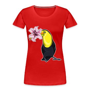 Lys toucan - T-shirt bio Premium Femme - rouge - Devant - Mia (176cm)