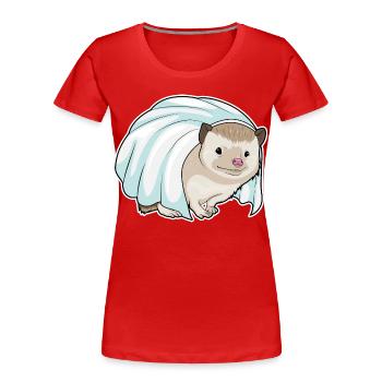 Mariage au voile de mariée hérisson - T-shirt bio Premium Femme - rouge - Devant - Mia (176cm)