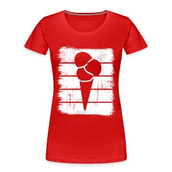 Eis in der Waffel - Frauen Premium Bio T-Shirt - Rot - Vorne - Mia (176cm)